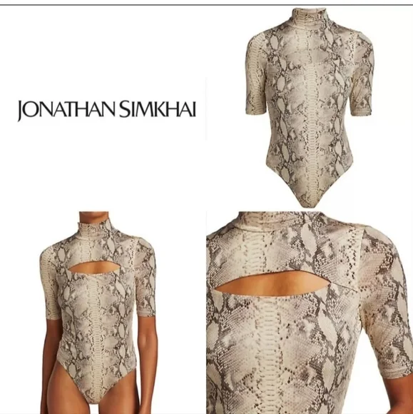 JONATHAN SIMKHAI  Haze Snake Print   Bodysuit Size XS NWOT - Picture 8 of 8